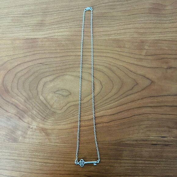 Vintage Sterling Silver Key Necklace - Picture 1 of 1